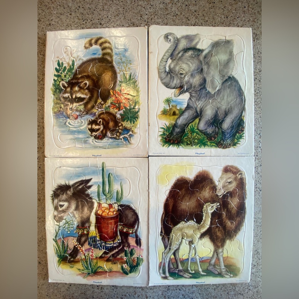 Playskool Puzzles Vintage 50's /60's Golden Press Animals